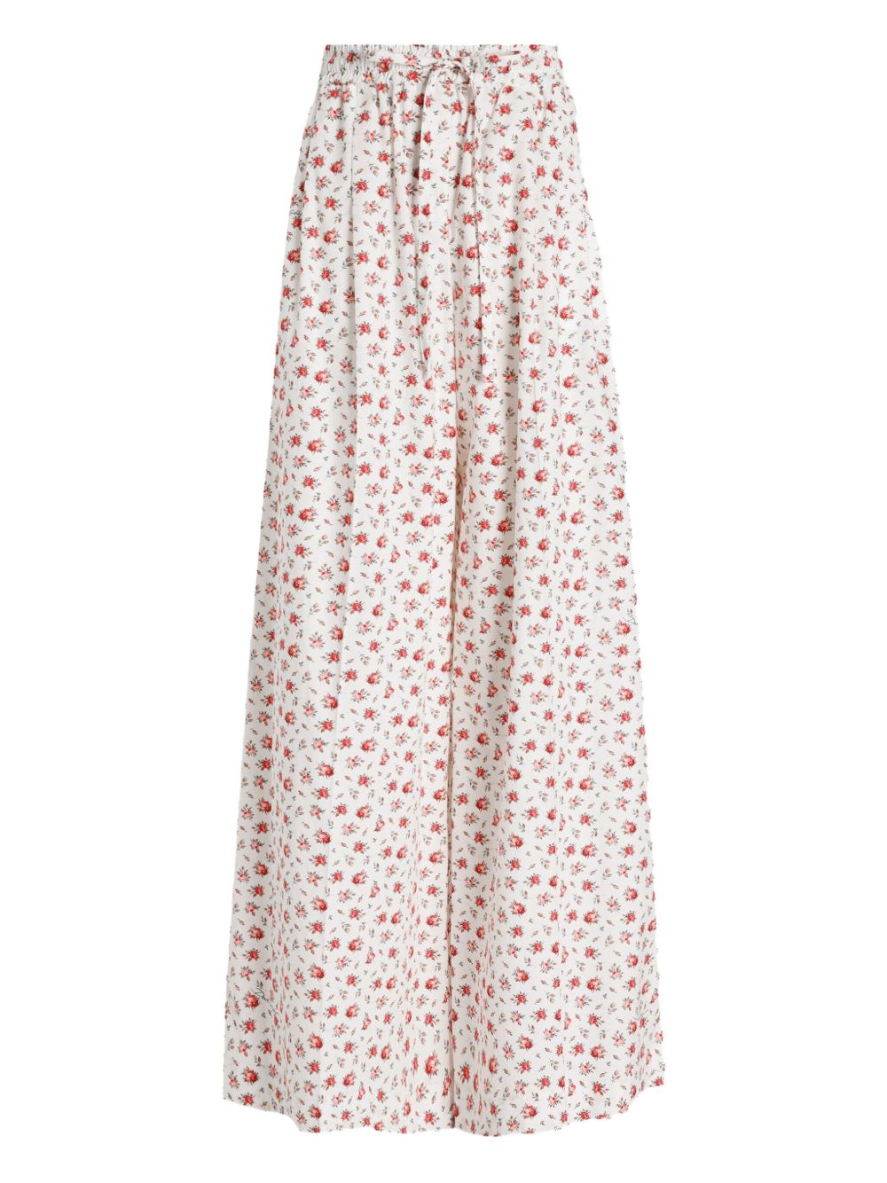 Dolce &amp; Gabbana Floral Print Cotton Trousers White
