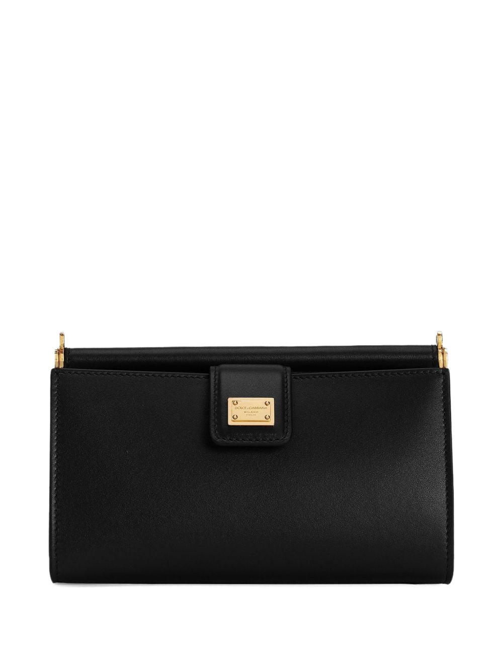 Dolce & Gabbana Leather Phone Clutch Bag Black