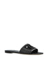Dolce & Gabbana DG Logo Leather Flat Sandals Black