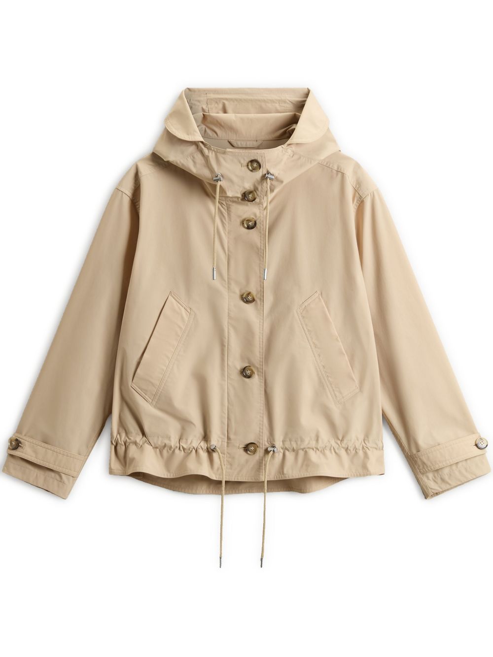 Woolrich Double Breasted Wool Coat Beige