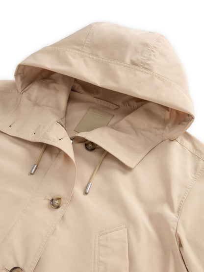 Woolrich Double Breasted Wool Coat Beige