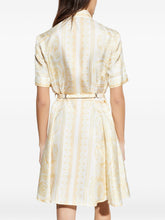 Versace Barocco Silk Shirt Dress Golden