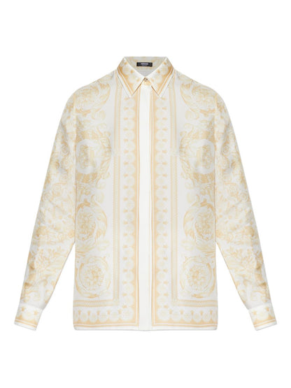 Versace Barocco Silk Shirt Golden