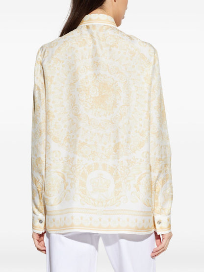 Versace Barocco Silk Shirt Golden