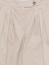 Emporio Armani Wide Leg Cotton Trousers Beige