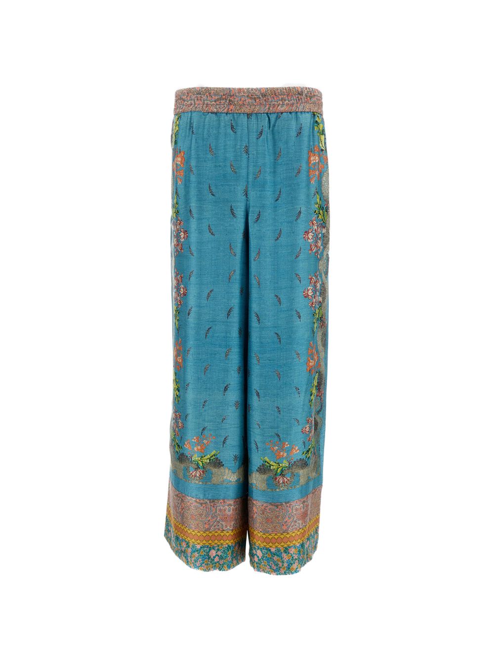Pierre Louis Mascia Floral Silk Trousers Printed Clear Blue clear blue