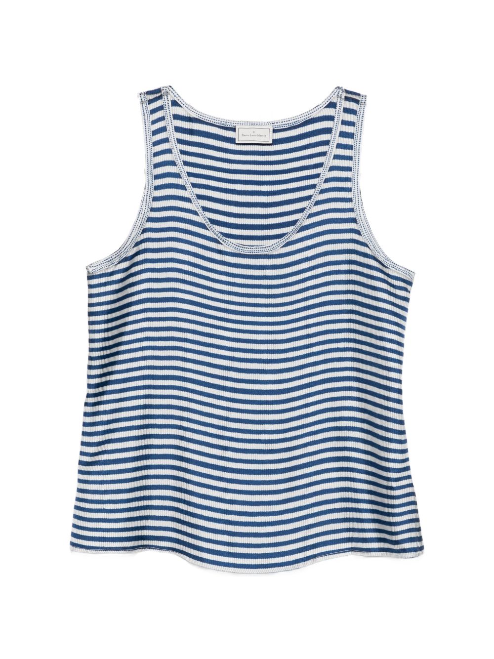 Pierre Louis Mascia Striped Silk Tank Top Blue