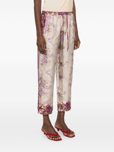 Pierre Louis Mascia Floral Silk Trousers Drawstring Pink Pink