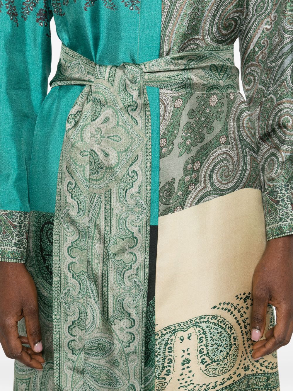 Pierre Louis Mascia Paisley Silk Shirt Dress Green green