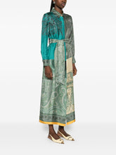 Pierre Louis Mascia Paisley Silk Shirt Dress Green green