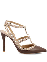 Valentino Garavani Patent Rockstud Caged Pump 100Mm BROWN