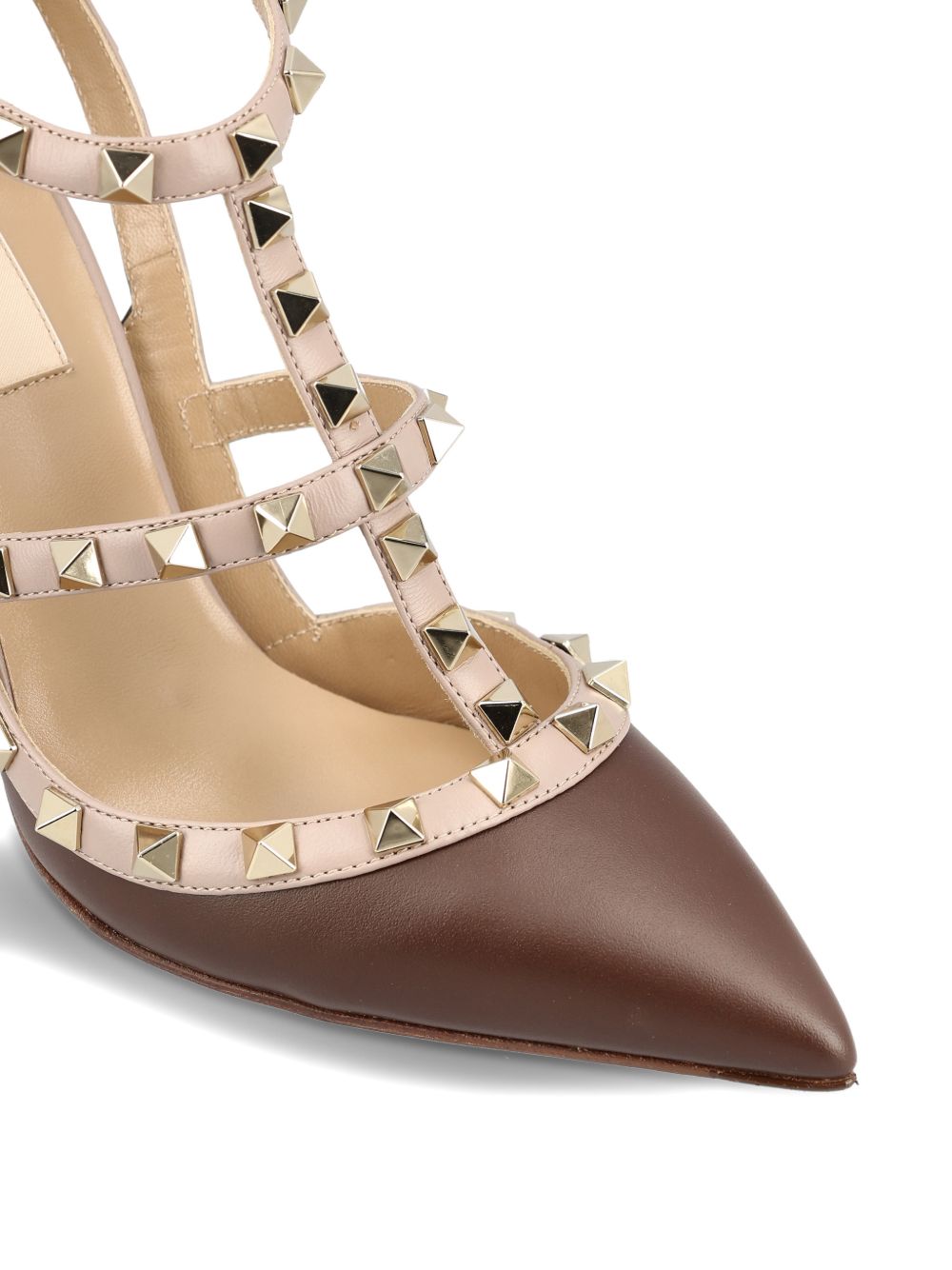Valentino Garavani Patent Rockstud Caged Pump 100Mm BROWN