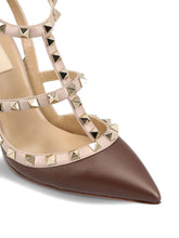 Valentino Garavani Patent Rockstud Caged Pump 100Mm BROWN