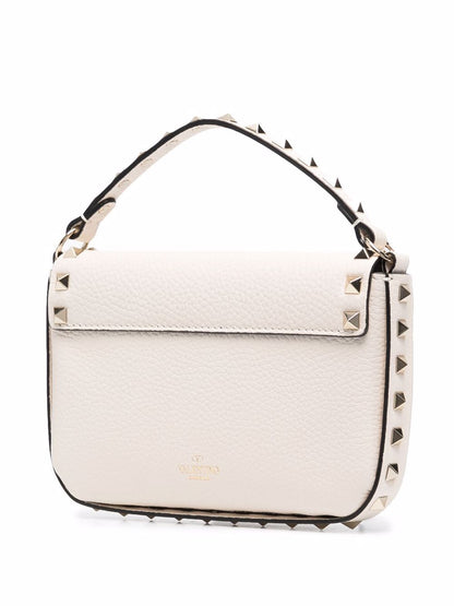 Valentino Garavani Rockstud Mini Leather Clutch Ivory ivory