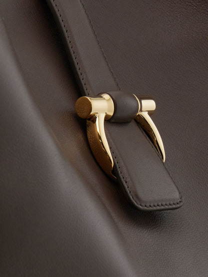 Ferragamo Curved Buckle Medium Shoulder Bag Grey