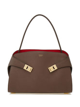 Ferragamo Hug Small Leather Tote Dove Grey