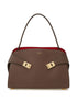 Ferragamo Hug Small Leather Tote Dove Grey