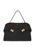 Ferragamo Hug Medium Leather Tote Black