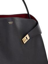 Ferragamo Hug Medium Leather Tote Black