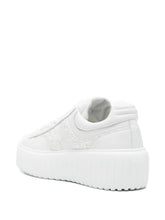 Hogan Platform Glitter Leather Sneakers White
