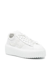Hogan Platform Glitter Leather Sneakers White