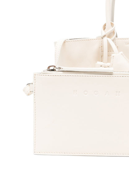Hogan Mini Leather Tote Bag White