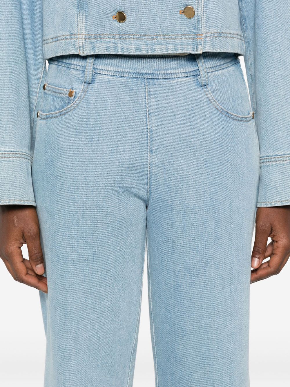 Forte Forte High-Waisted Denim Jeans Clear Blue