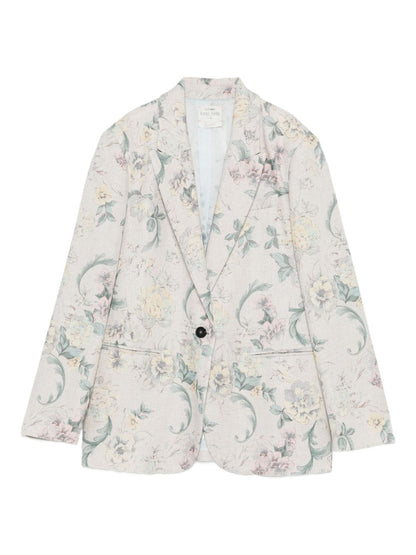 Forte Forte Floral Print Single-Breasted Blazer Powder powder