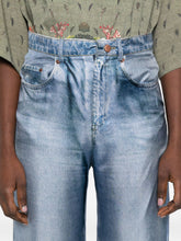 Pierre Louis Mascia Floral Silk Wide-Leg Trousers Clear Blue