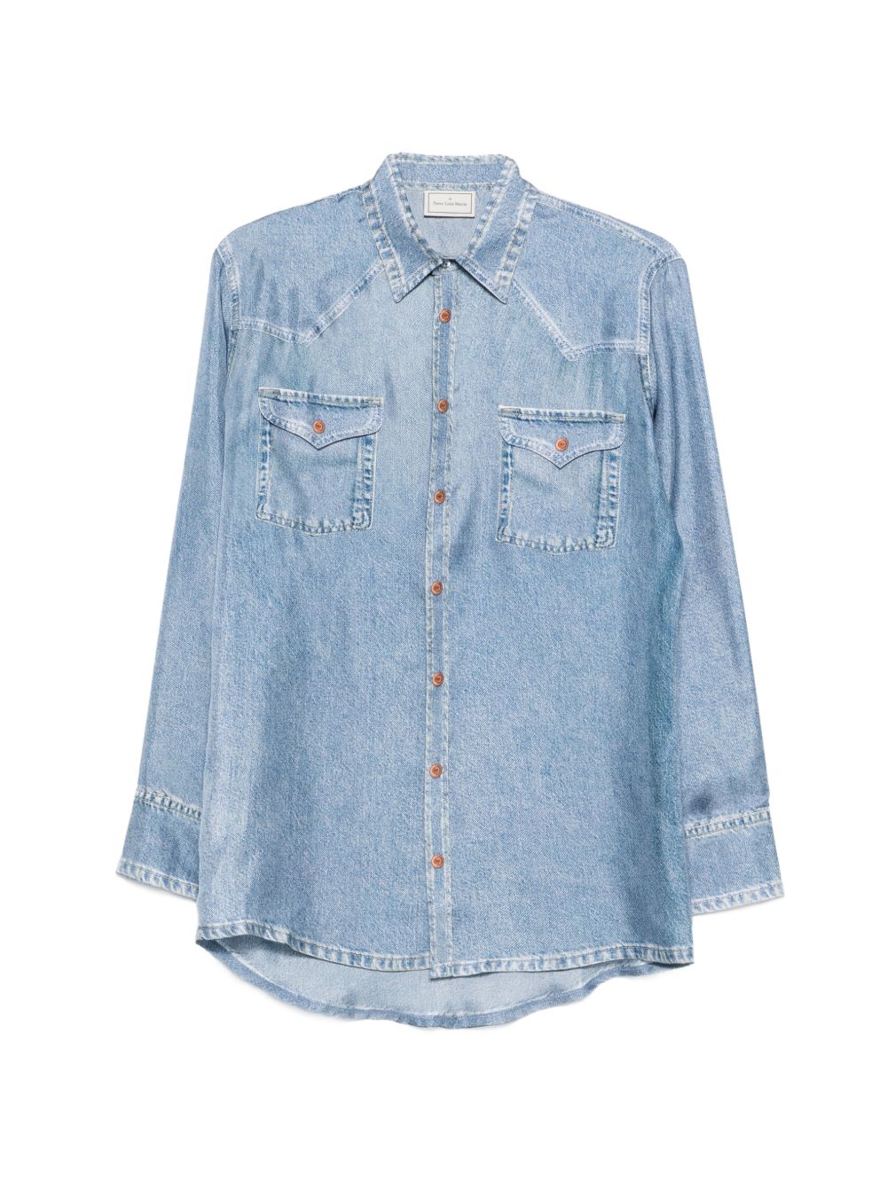 Pierre Louis Mascia Silk Patch Pocket Shirt Clear Blue