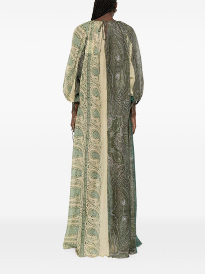 Pierre Louis Mascia Paisley Maxi Dress Green