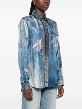 Pierre Louis Mascia Printed Silk Shirt Clear Blue
