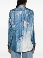 Pierre Louis Mascia Printed Silk Shirt Clear Blue