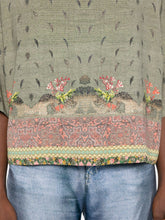 Pierre Louis Mascia Floral Print Silk Blouse Khaki