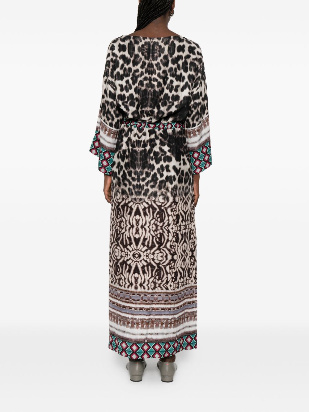 Pierre Louis Mascia Printed Silk Mini Dress Beige