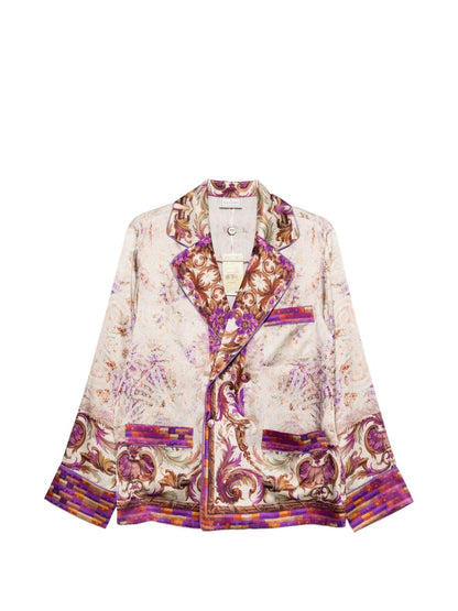 Pierre Louis Mascia Printed Silk Floral Jacket Pink