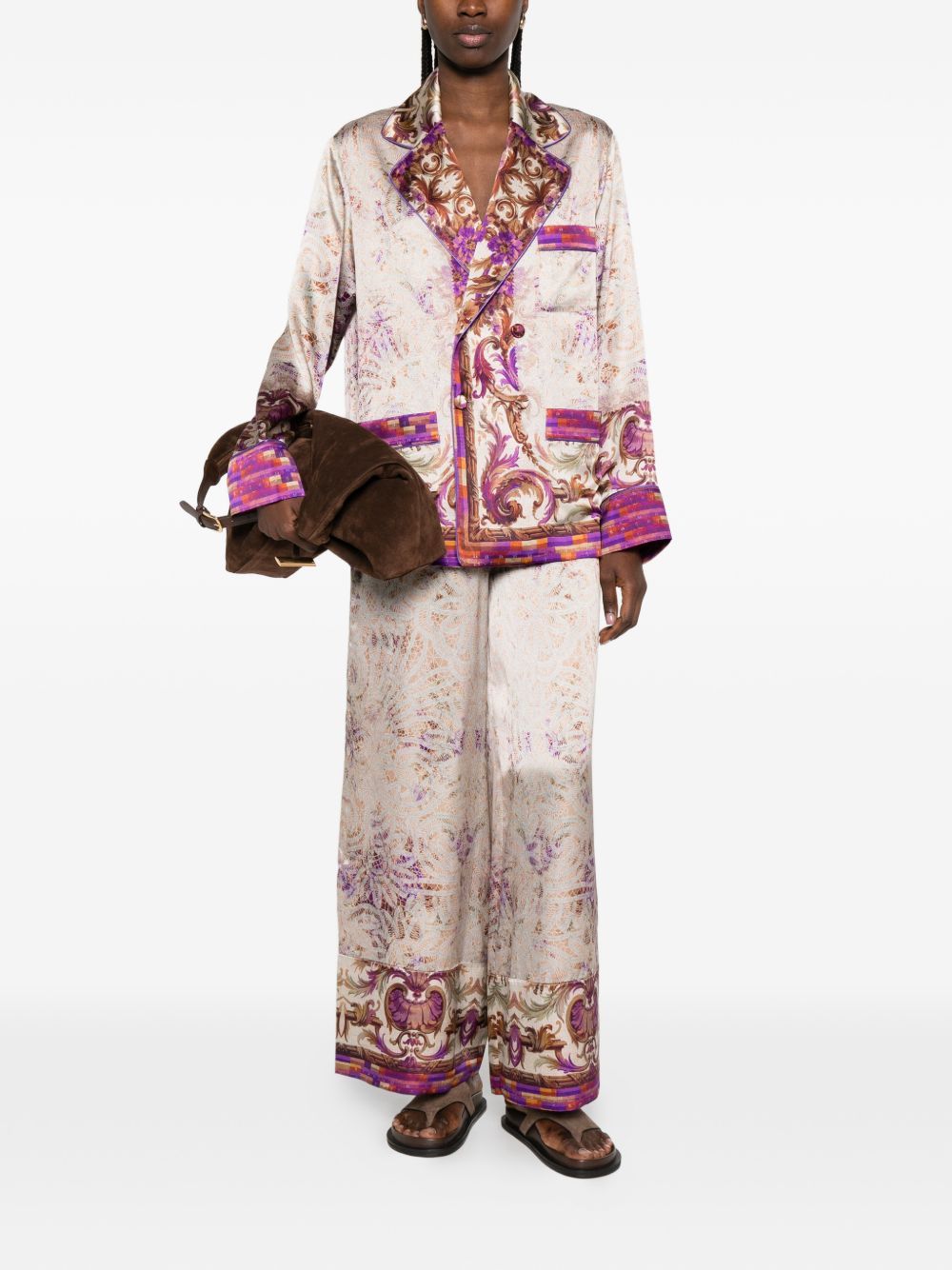 Pierre Louis Mascia Printed Silk Floral Jacket Pink