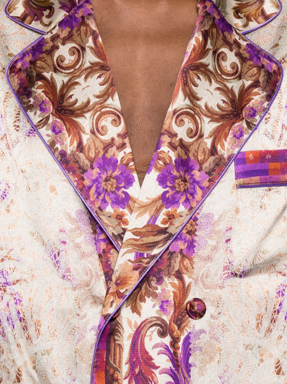 Pierre Louis Mascia Printed Silk Floral Jacket Pink