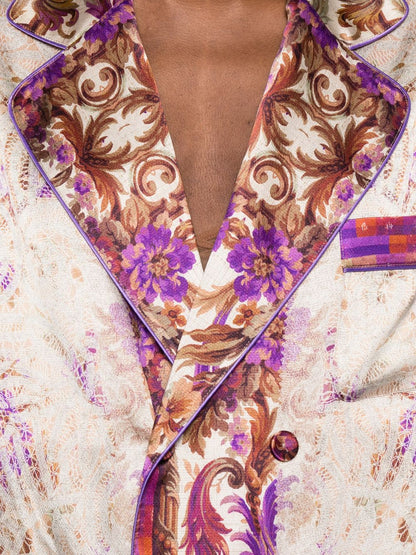 Pierre Louis Mascia Printed Silk Floral Jacket Pink
