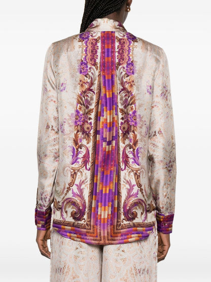 Pierre Louis Mascia Floral Silk Classic Shirt Pink