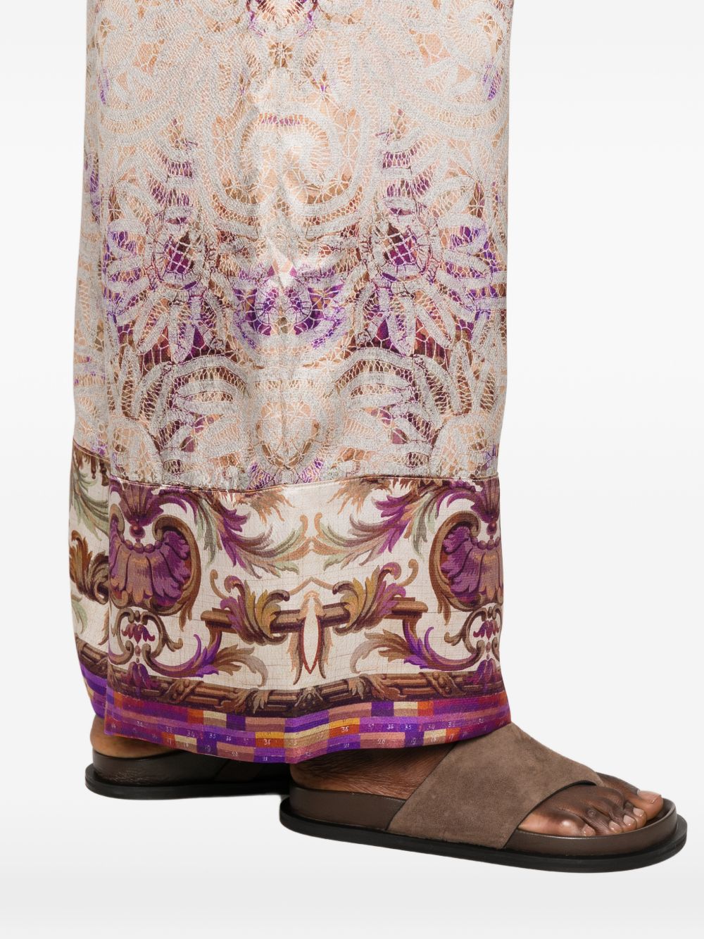 Pierre Louis Mascia Wide Leg Silk Trousers Pink pink