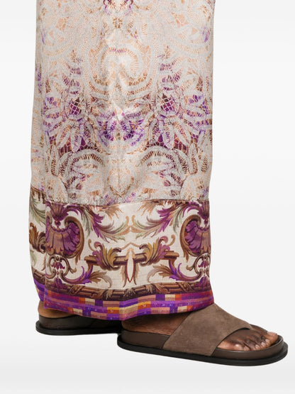 Pierre Louis Mascia Wide Leg Silk Trousers Pink pink