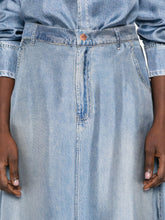 Pierre Louis Mascia Silk Seam-Detail Skirt Clear Blue