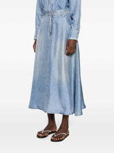 Pierre Louis Mascia Silk Seam-Detail Skirt Clear Blue