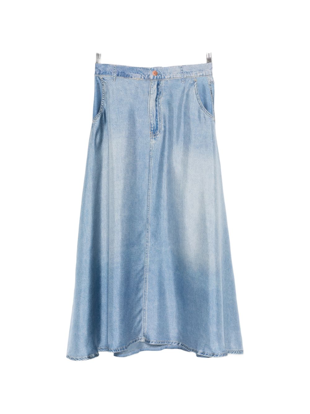 Pierre Louis Mascia Silk Seam-Detail Skirt Clear Blue