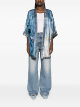 Pierre Louis Mascia Floral Silk Kimono Dress Clear Blue