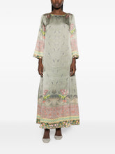 Pierre Louis Mascia Floral Silk Dress Khaki