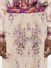 Pierre Louis Mascia Floral Pleated Silk Skirt Pink