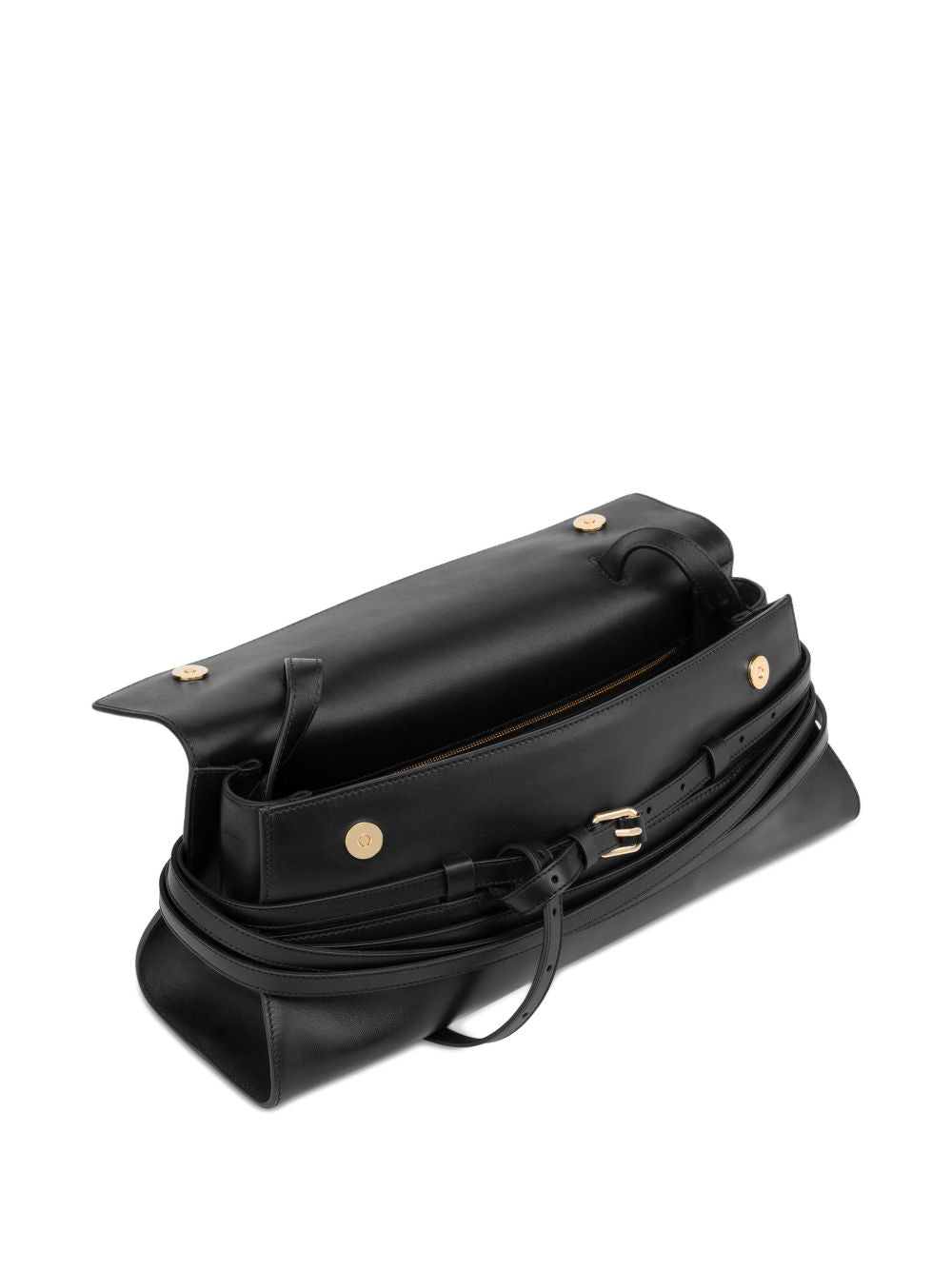 Moschino Tie Me Leather Handbag Black