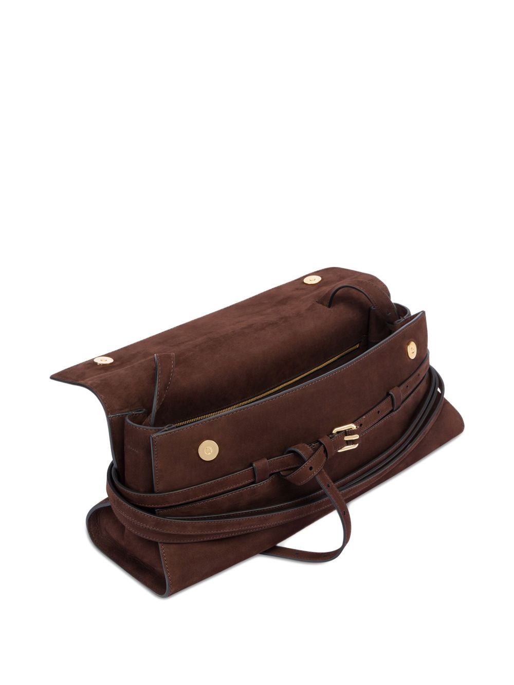 Moschino Tie Me Leather Handbag Brown